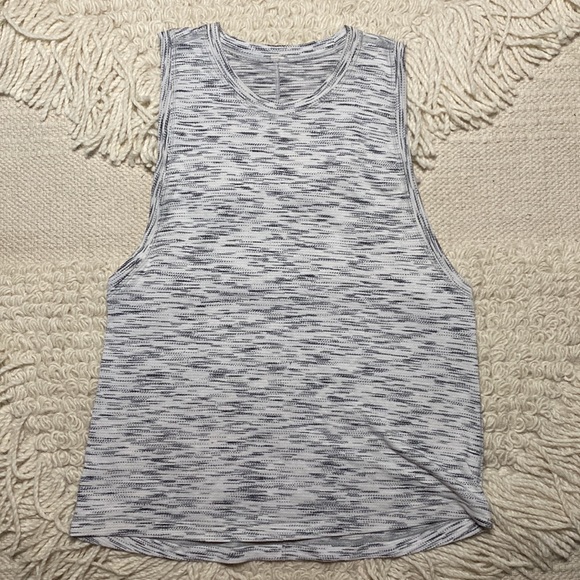 LULULEMON white / black Tiger Space Dye Squad Goals tank top 6 - Picture 2 of 9